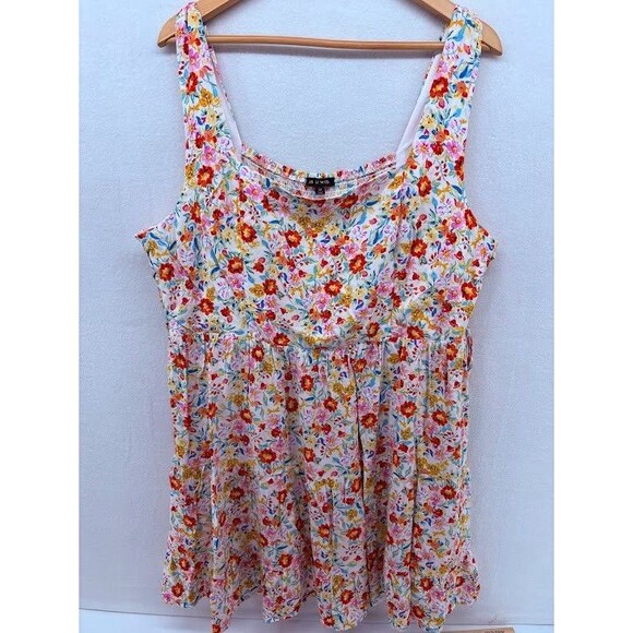 Women's Plus Size 3X As U Wish Sundress Sleeveless Floral Smocked Back - Picture 1 of 9